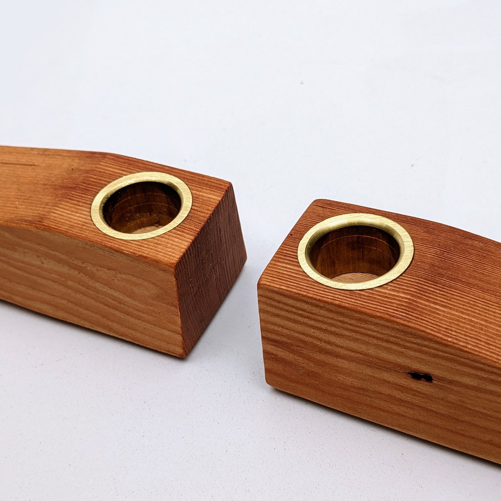 Wax candle holders, front view