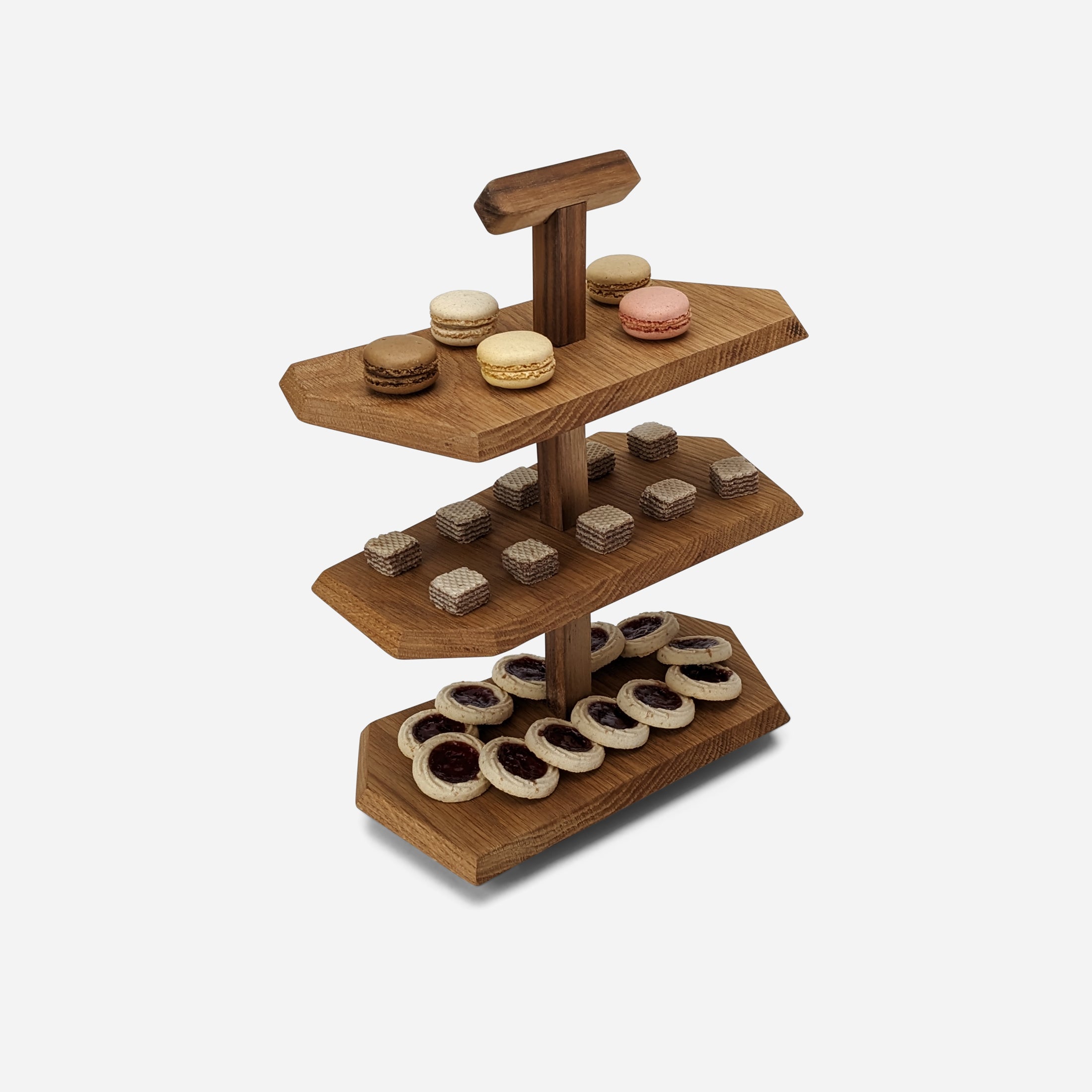 こ*ん様 トリーヴァドッコイループ(ゴスペル型)　微高レート【3重スリーブ】 3 Tier Wooden Stand | Triple Decker Stand | Formr